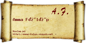 Amma Fülöp névjegykártya